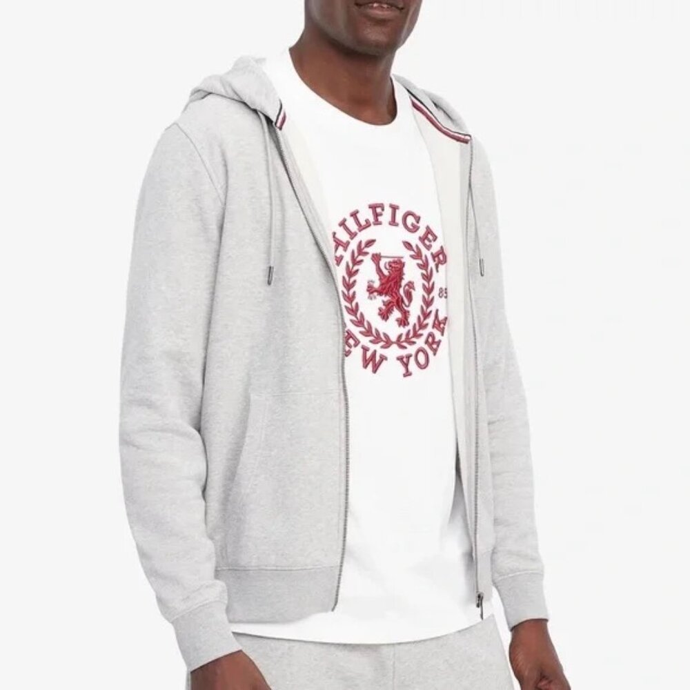 Tommy Hilfiger Long Sleeve Zip Flag Logo Hoodie